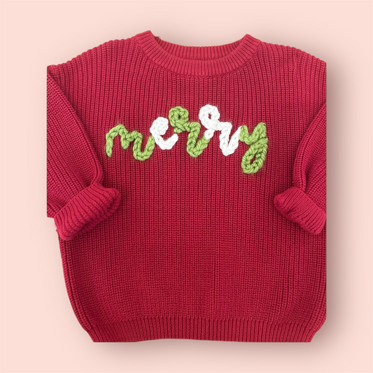 2T Premade Red Merry Sweater